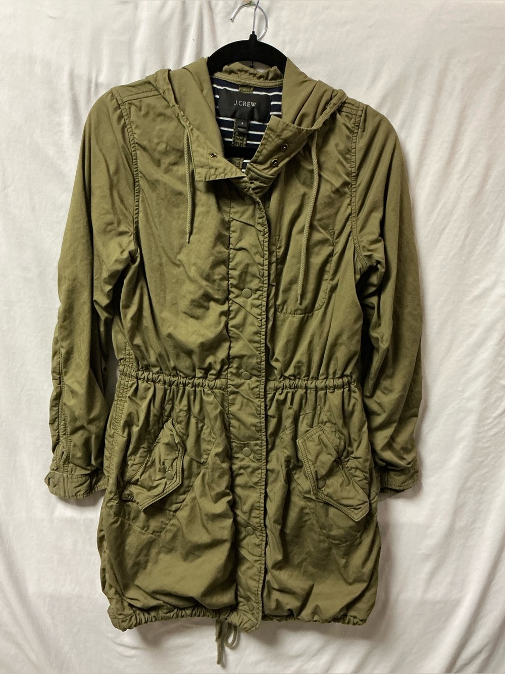 J. Crew Olive Utility Hooded Anorak